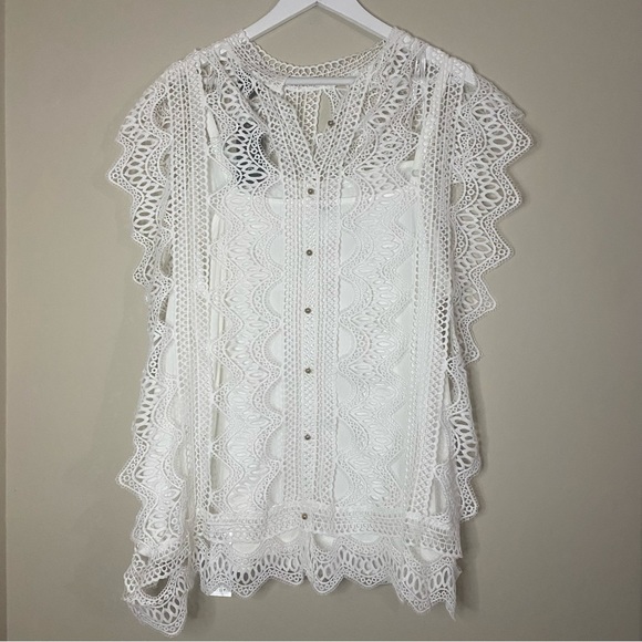 City Chic Martina Lace Blouse in White - Picture 4 of 8